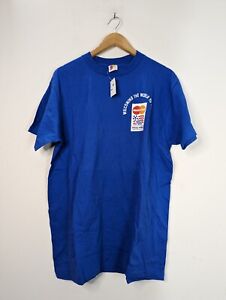 Vintage World Cup 1994 T-Shirt Adult Large Blue Single Stitch City Map NWT!