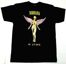 NIRVANA  T-shirt Grunge Rock Kurt Cobain IN UTERO Tee Men's 100% Cotton New 