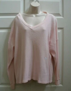 Simple Pleasure Women's XL Pajamas Top Pink Quilted Fabric White Star Decal New - Picture 1 of 6