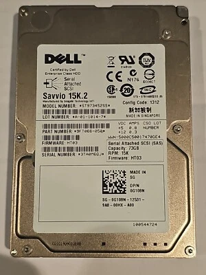 NEW Dell Seagate 73GB 15K SAS 2.5″ Server Hard Drive G108N 0G108N  ST9734552SS - Image 1 of 4