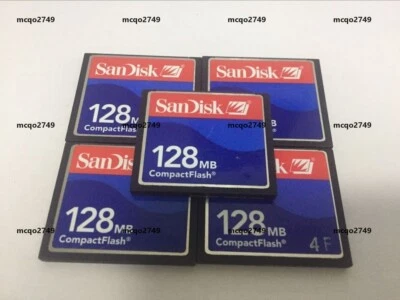 5PCS 128MB SanDisk CompactFlash CF Memory Card 128MB SDCFJ/SDCFB - Image 1 of 2