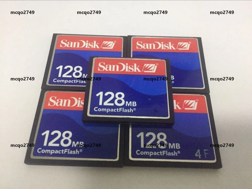 5PCS 128MB SanDisk CompactFlash CF Memory Card 128MB SDCFJ/SDCFB - Image 1 of 2