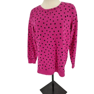Sudadera Pullover D&Co Active Mujer Rosa Lunares Talla Mediana Manga Larga Foto 1 de 4