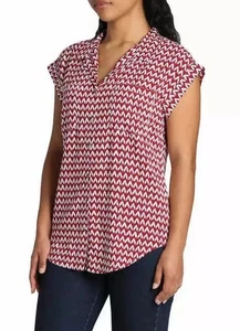 ❤️Jachs Girlfriend Women's Short Sleeve Blouse, Red, Size XXL, NWT - Picture 1 of 5