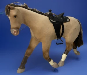 American Girl Tan Velvet Horse 16” Retired 2008 Collectible w/ Saddle - Picture 1 of 17