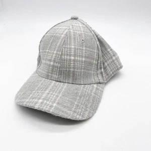 Goodfellow & Co. Mens Plaid Baseball Cap One Size Polyester Blend Gray & White - Picture 1 of 5