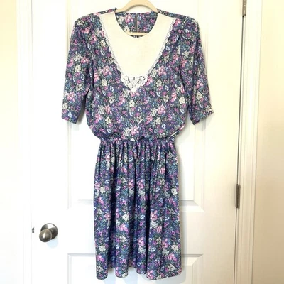 Antigo M.C.S. Mini Cottagecore Grannycore Feminino 12P Poliéster Floral Ltd - Imagem 1 de 4