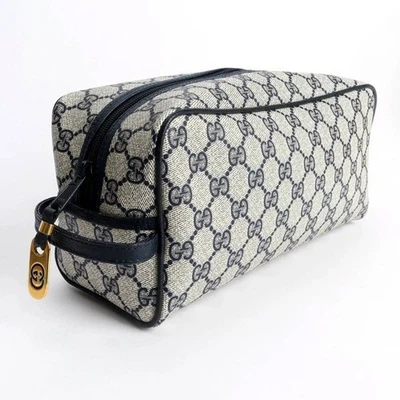 Gucci Monogram Travel Toiletry Cosmetic Bag Vintage 1980’s Unisex Made in Italy - Изображение 1 из 4