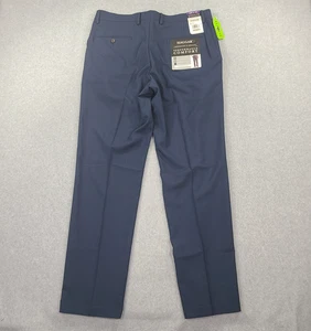 Neu mit Etikett Haggar Anzughose Etikett 36 x 32 Passform 36 x 30 blau flexible Taille gerade Stretch - Bild 1 von 21