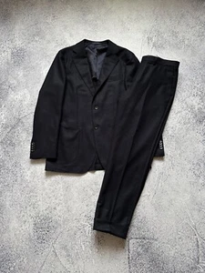 SUITSUPPLY Havana Patch Men Suit UK40S Wool Mix Stretch Navy Blue 2-Piece Slim - Picture 1 of 24