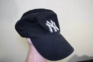 New York Yankees MLB Twins Enterprise Strapback Hat Black WORN LOOK - Picture 1 of 12