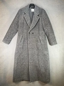 Abrigo Billy Reid Pea Hombre Pequeño Gris Lana Alpaca Doble Pecho Plumero Largo Italia - Imagen 1 de 18