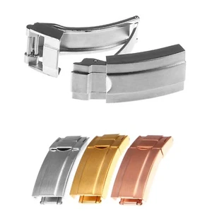 StrapsCo Stainless Steel Deployant Clasp Watch Band Strap Deployment Buckle 16mm - Picture 1 of 11