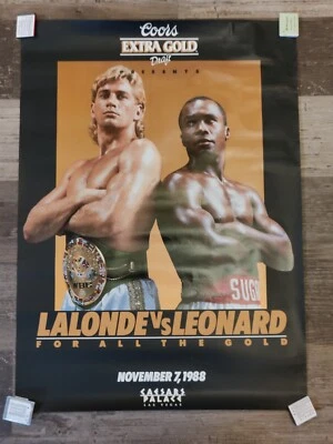 Sugar Ray Leonard v Donny Lalonde 1988 Original Poster Caesars Palace 28x20" - Image 1 of 4