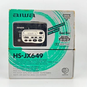 Aiwa HS-JX649 AM/FM Stereo Radio Cassette Recorder With Accessories In Box - Picture 1 of 23