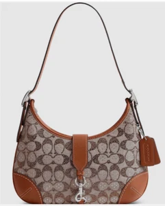 🌺🌹 Coach Hamptons Hobo Bag In Crystal Signature Jacquard CW654 - Picture 1 of 6
