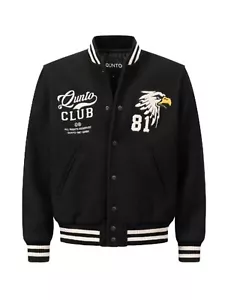 Qunto 1981 Varsity Giacca Uomo Taglia Large Lana Made In Portugal Navy Prezzo consigliato £130 - Foto 1 di 11