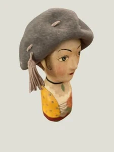 Kurt Jr. by Tom Hann Vintage Wool Hat Gray Tam Beret Bucket w/Tassell Unique L - Picture 1 of 6