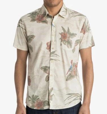 QUIKSILVER Men's PARROT JUNGLE S/S Button-Up Shirt - WBK6 - XL - NWT  - Image 1 of 2
