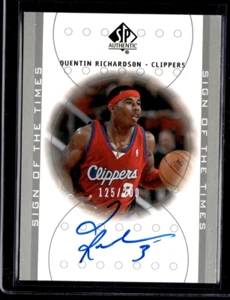 2001-02 SP Authentic Quentin Richardson Auto /200 Platinum Rookie Clippers - Picture 1 of 2