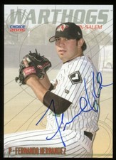 2005 Winston Salem Warthogs FERNANDO HERNANDEZ Signed Card autograph AUTO A'S