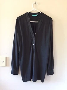 Blue Illusion 1/2 Button top Size S Wool & Viscose Blend Jumper Long Sleeve Grey - Picture 1 of 6
