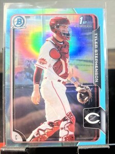 2015 Bowman Chrome Draft Tyler Stephenson Sky Blue Refractor Reds #13 1st First