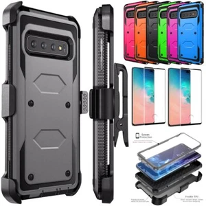 For Samsung Galaxy S10 Plus S10 5G S9+ Rugged Case Cover Clip / Screen Protector - Picture 1 of 54