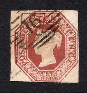 SG 57 -- 10d Brown embossed cut square with 4 margins on silk thread paper & Lon - Picture 1 of 3