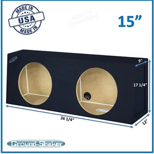 15" Dual Sealed Sub Box Subwoofer Enclosure Ground Shaker 15" Speaker Box - Picture 1 of 11