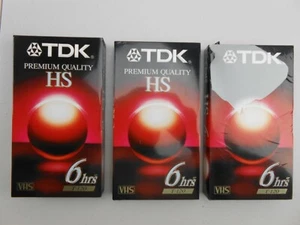 3 New Sealed TDK HS Premium Quality T-120 Blank 6 Hours VHS Video T-120HSBH - Picture 1 of 1