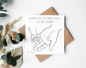 Biglietto per la festa del papà - che tiene le mani - biglietto da figlio figlia nonno  - Foto 1 di 1
