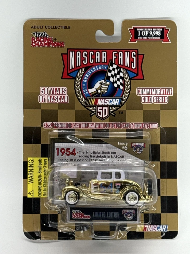 Racing Champions NASCAR 50th Anniversary 1954 Gold Diecast Car Issue #6 — 第 1/4 张图片