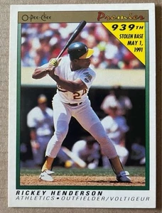 1991 O-Pee-Chee Premier Rickey Henderson Oakland Athletics Hall of Fame #62 - Picture 1 of 2
