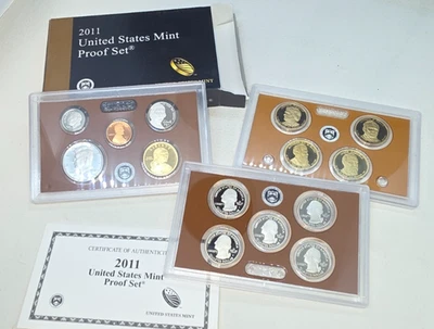 2011 - Very Clear - S US Mint Proof Set 14 Coins COA with Box Display Case - Image 1 of 4