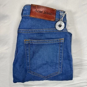 Acne Jeans Hep Flash Blue Denim Straight Fit Jeans Women's 24/32 - Picture 1 of 9