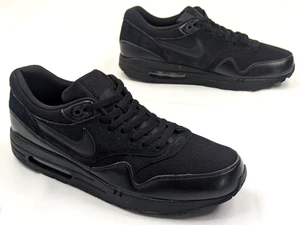 Nike Air Max 1 Essential Men 12.5 Triple Black Low Top Sneakers 537383-020 - EUC - Picture 1 of 21