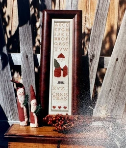 Ewe and Eye and Friends Cross Stitch PRIMITIVE SANTA Sampler Kit~Fabric, Thread - Picture 1 of 5