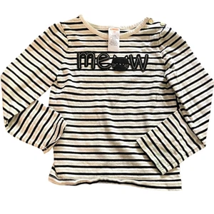 Camisa Gymboree Niñas 4T Rayas Manga Larga City Kitty Maullido Otoño 2015 - Imagen 1 de 7