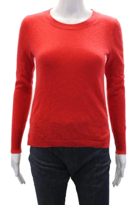 Suéter de punto informal de manga larga de cachemir rojo liso talla XS J Crew para mujer Foto 1 de 4