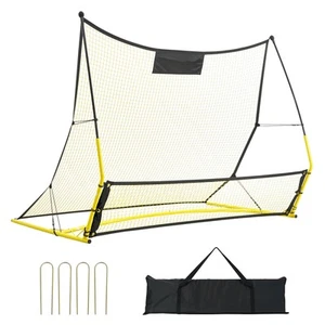 180x102x160cm Fußballtrainer 2-IN-1 Tragbare Fußball-Rebounder-Netz Gelb - Bild 1 von 12