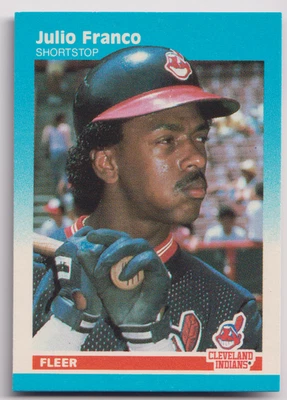 1987 Fleer Mini #39 Julio Franco Cleveland Indians - Image 1 of 2