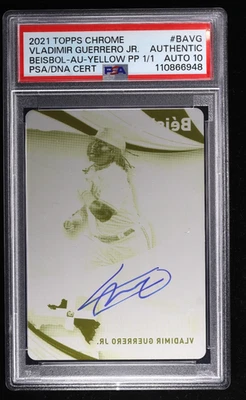 2021 Topps Chrome Vladimir Guerrero Jr. Beisbol placa de impressão PSA automática 10 1/1 - Imagem 1 de 2