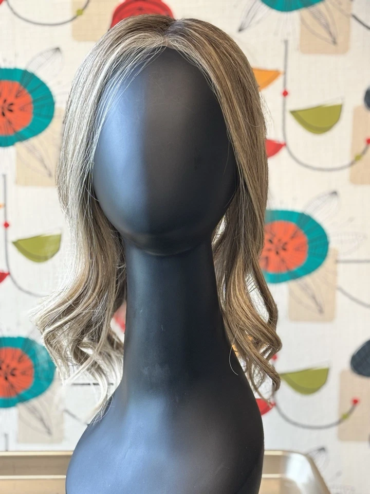 Jon Renau Topper: Top Form Lace Human Hair: Malibu Blonde (12FS12): 18inch: New - Image 1 of 4