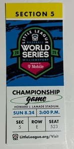 2025 LITTLE LEAGUE WORLD SERIES CHAMPIONSHIP GAME TICKET LAS VEGAS VS TAIWAN - Picture 1 of 1