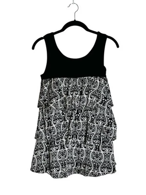 Bebe Vintage 2000s Silk Tiered Ruffle Tank Top Y2K Fairy Boho Black Size XS Foto 1 de 4