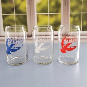 Martin House Brewing Can Shaped Beer Glasses- 1 each Red, White, Blue Logo - Picture 1 of 18