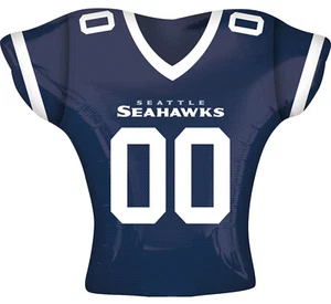 Seattle Seahawks Football 26" Jersey Mylar Super Shape Foil Balloon, Navy Whi... - Picture 1 of 2