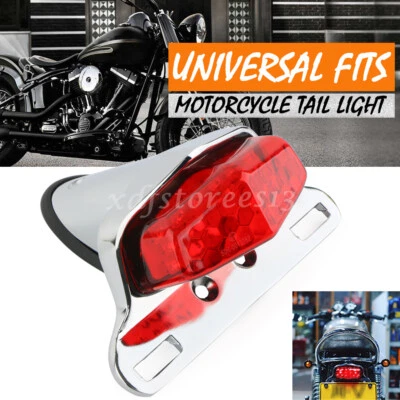 Motorrad LED Rücklicht Mit Kennzeichenbeleuchtung Bremslicht Universal E-Geprüft - Bild 1 von 4