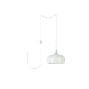 Living District Nora 1 Light 11.5" Plug-In Pendant,White - LDPG2003WH